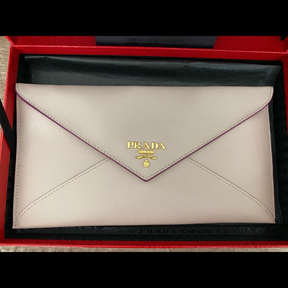Prada Saffiano Envelope wallet/clutch